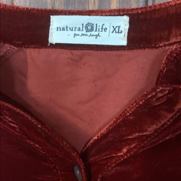 Natural Life Velvet button down shirt xl - Picture 3 of 5